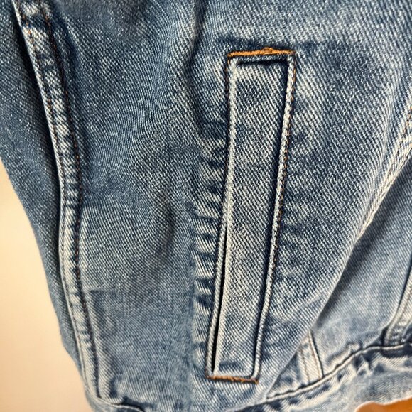 VTG Y2K Eddie Bauer Sz XL Men's Cotton Denim Trucker Style Jean Jacket - Picture 6 of 12